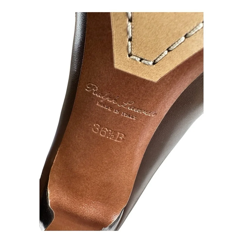 Ralph Lauren Purple Label Brown Suede Adrien High Boot Heel 36.5B EU 6 US NIB